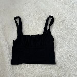 Aritzia Wilfred Free Women's Orbit Tank Top Sz 2XS Crop Top Stretch In Black